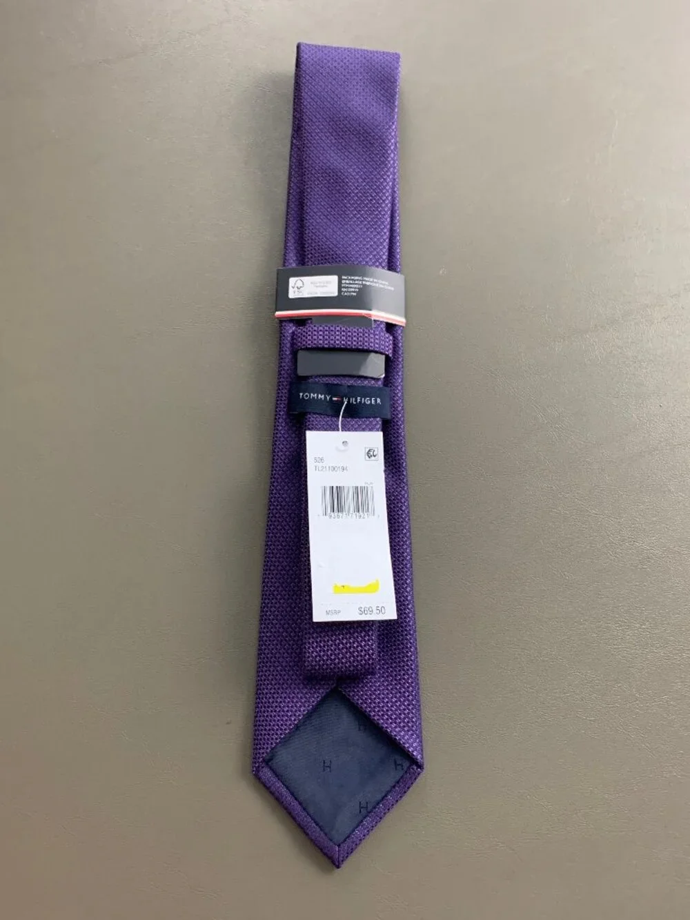 Tommy Hilfiger Men's 3'' Polyester Blend Neck Tie, Purple Juniper Textured